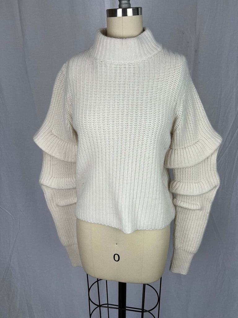 Autumn Cashmere Ruffle Sleeve Sweater sz XS