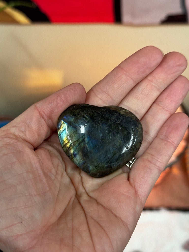 Labradorite heart Crystal palm stone