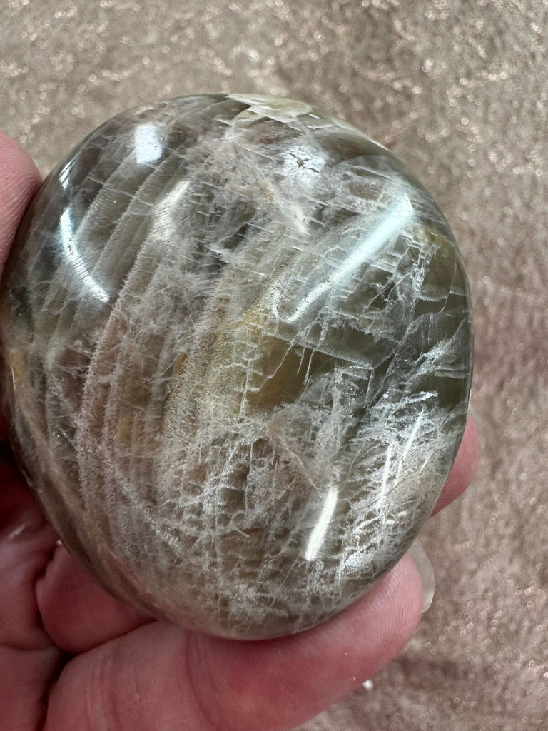 Peach Moonstone palm stone