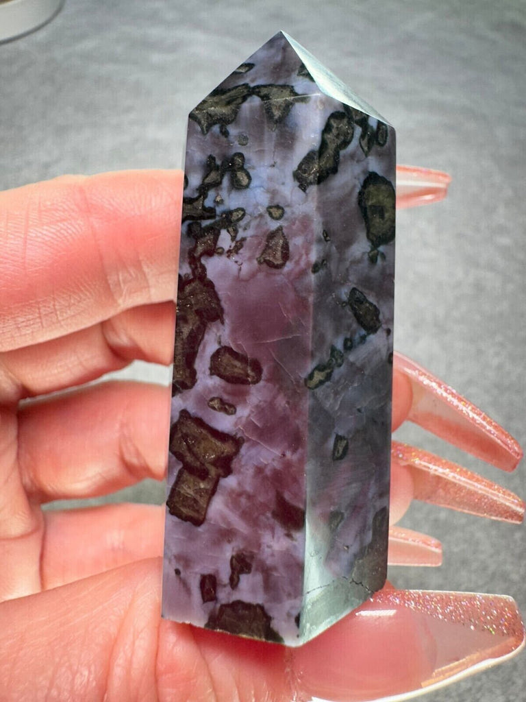 Indigo Gabbro Mystic Merlinite Crystal Tower