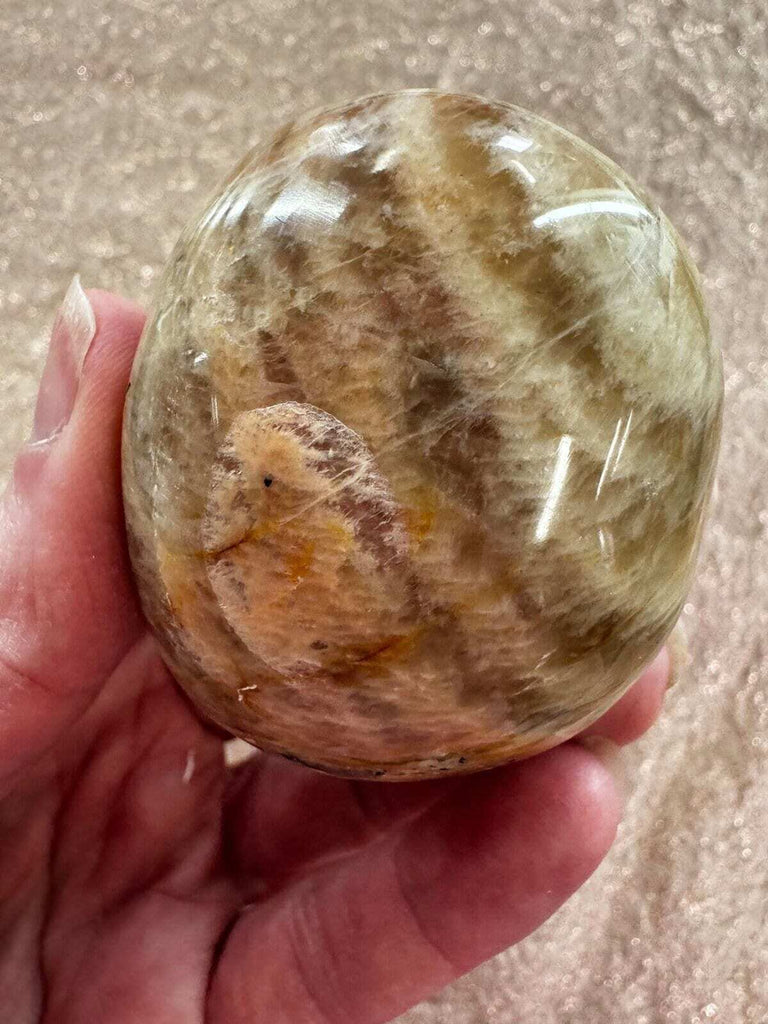 Peach Moonstone palm stone