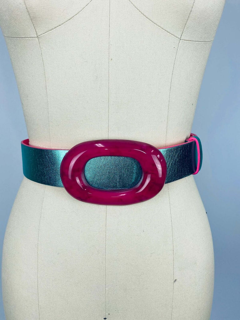 Rouge Absolu Paris retro neon leather belt