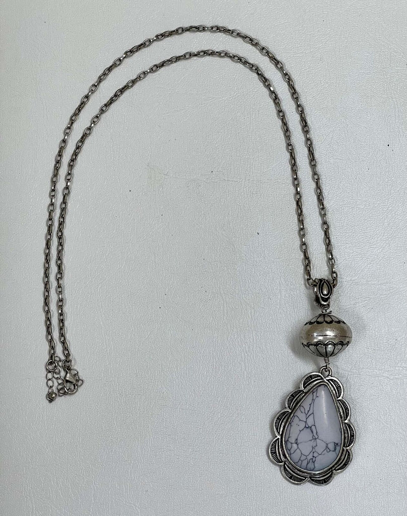 Chico's Boho crystal long strand pendant necklace