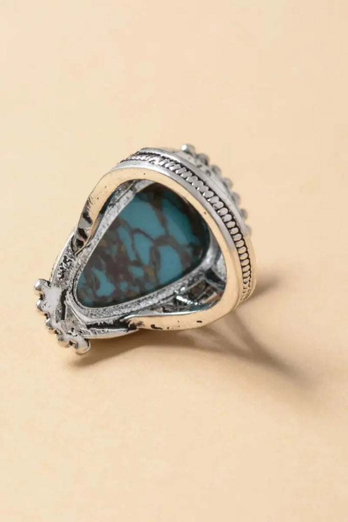 Turquoise Raindrop Silver Fashion Ring