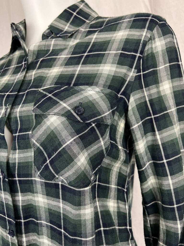 BB Dakota plaid tartan blouse sz XS