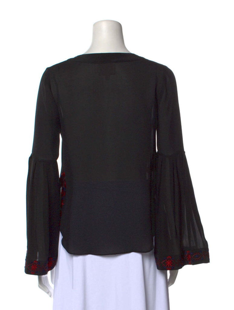 Cinque E Sept black silk blouse sz XS