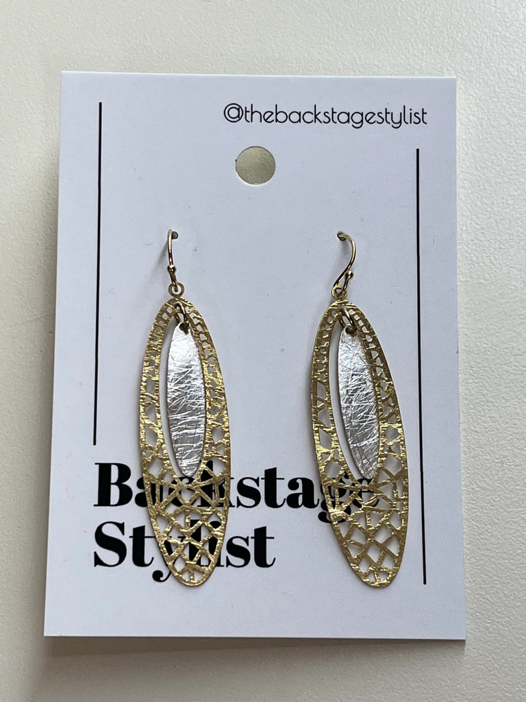 Gold laser cut earrings