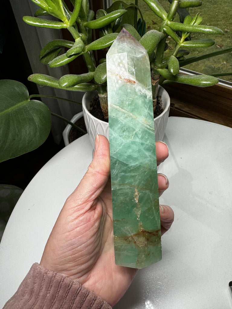 Fluorite Crystal Tower 6.5" tall