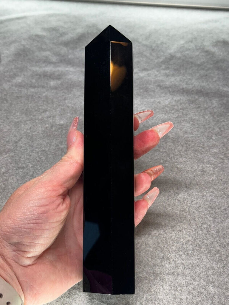 Black Obsidian Chakra crystal tower