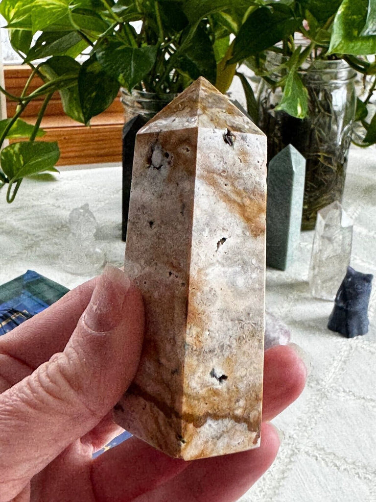 8th vein Ocean Jasper Crystal tower