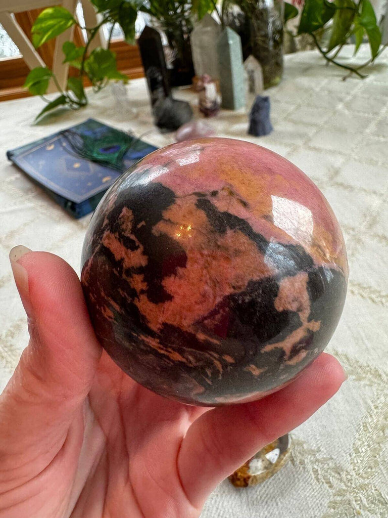 Rhodonite Crystal Sphere