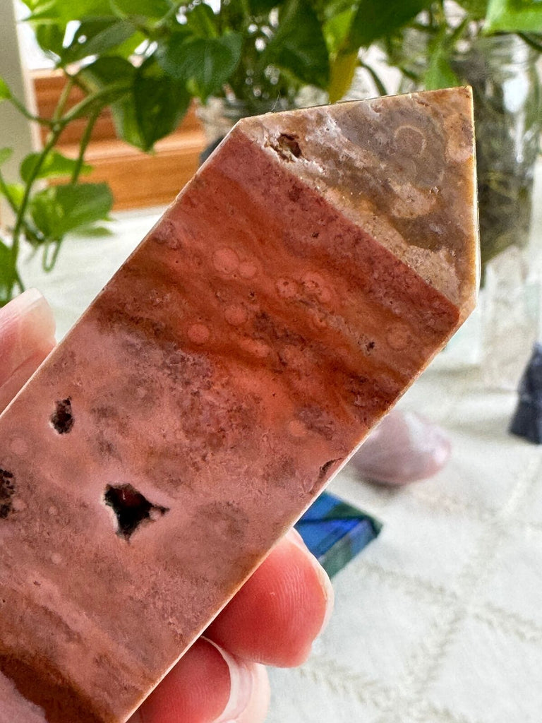 8th vein Ocean Jasper Crystal tower