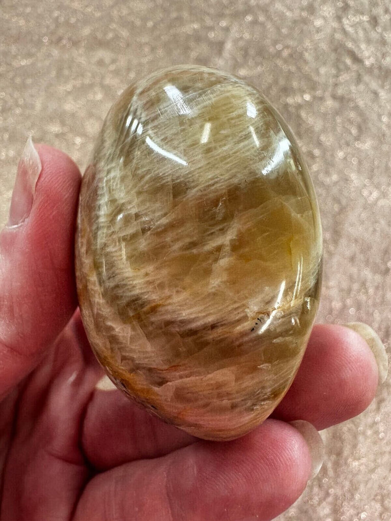 Peach Moonstone palm stone