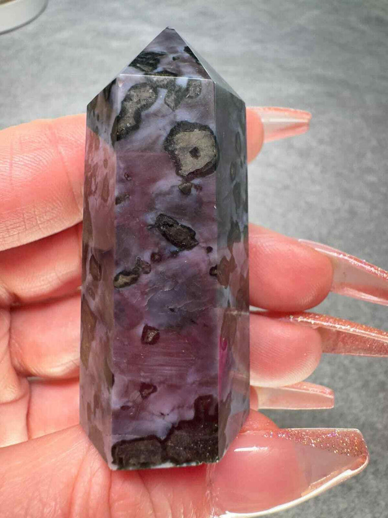 Indigo Gabbro Mystic Merlinite Crystal Tower