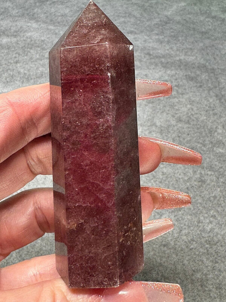 Strawberry quartz crystal tower