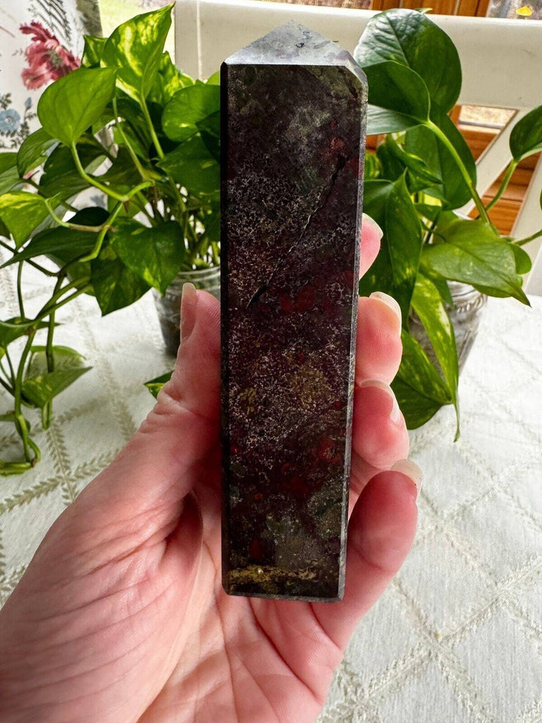 Bloodstone Jasper Crystal Tower