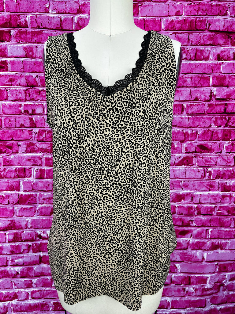 Chicos animal print stretch tank size medium