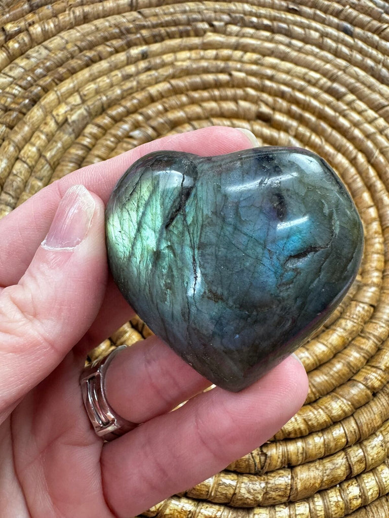 Labradorite heart Crystal palm stone