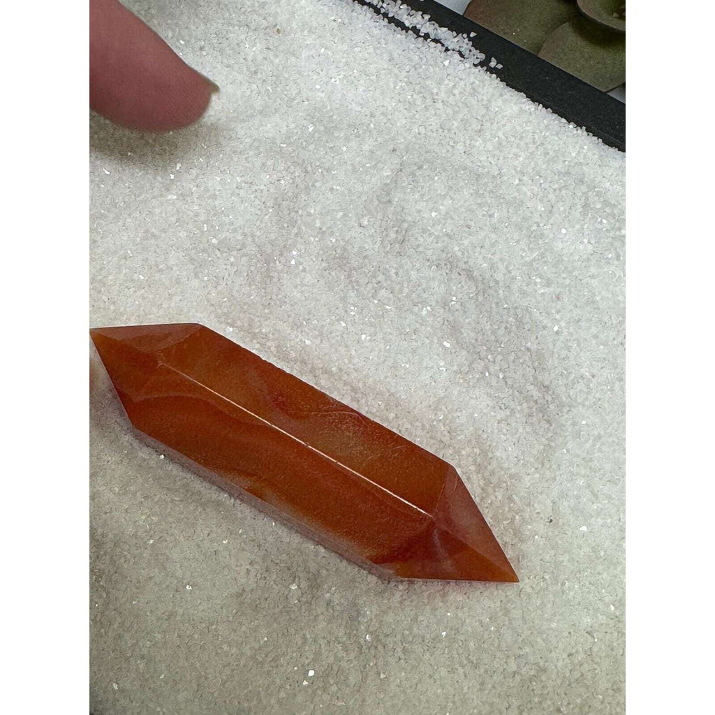 Sardonyx chalcedony double tip crystal