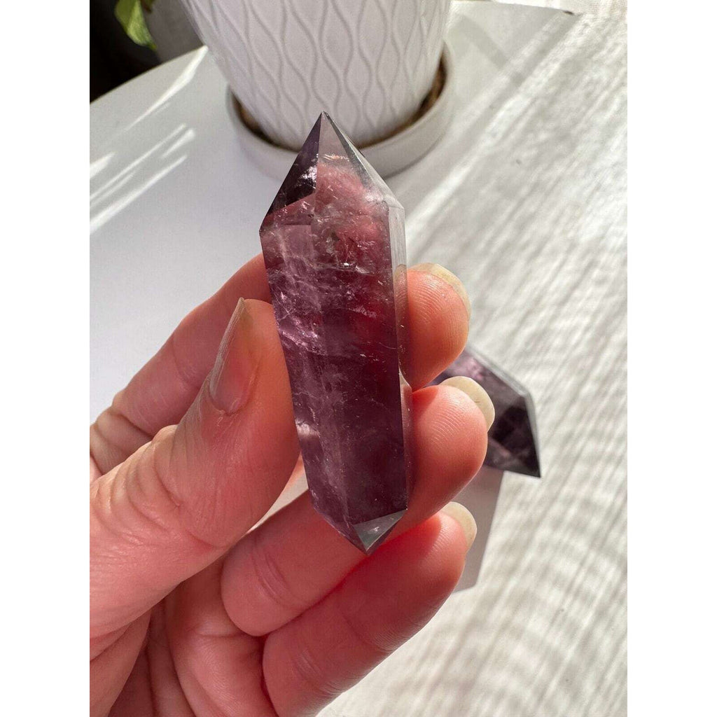 Double tip terminated Amethyst crystal