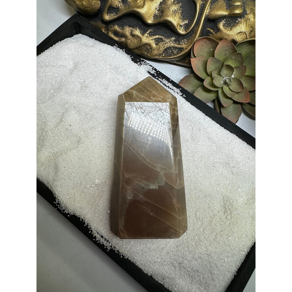 Peach Moonstone Crystal Tower