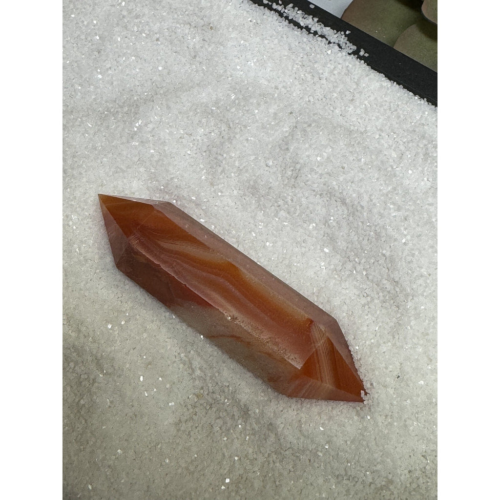Sardonyx chalcedony double tip crystal