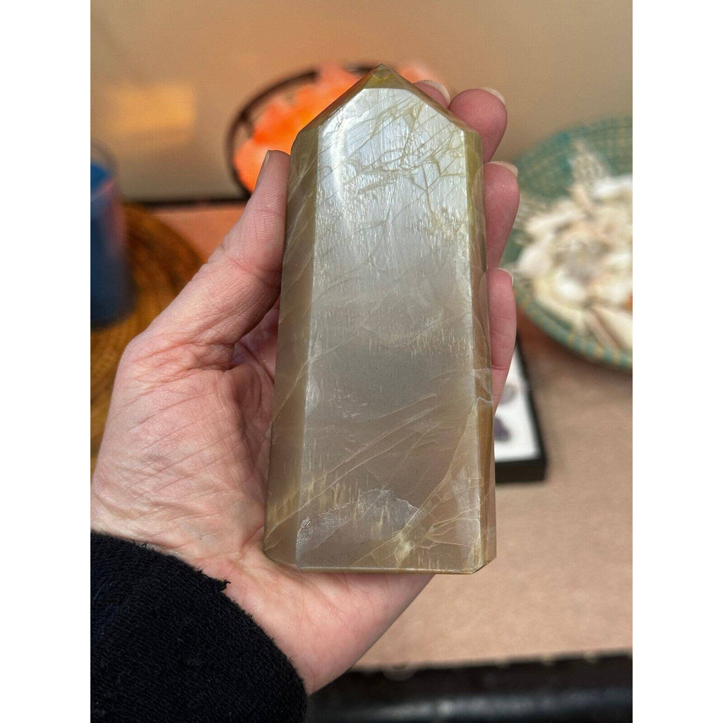 Peach Moonstone Crystal Tower