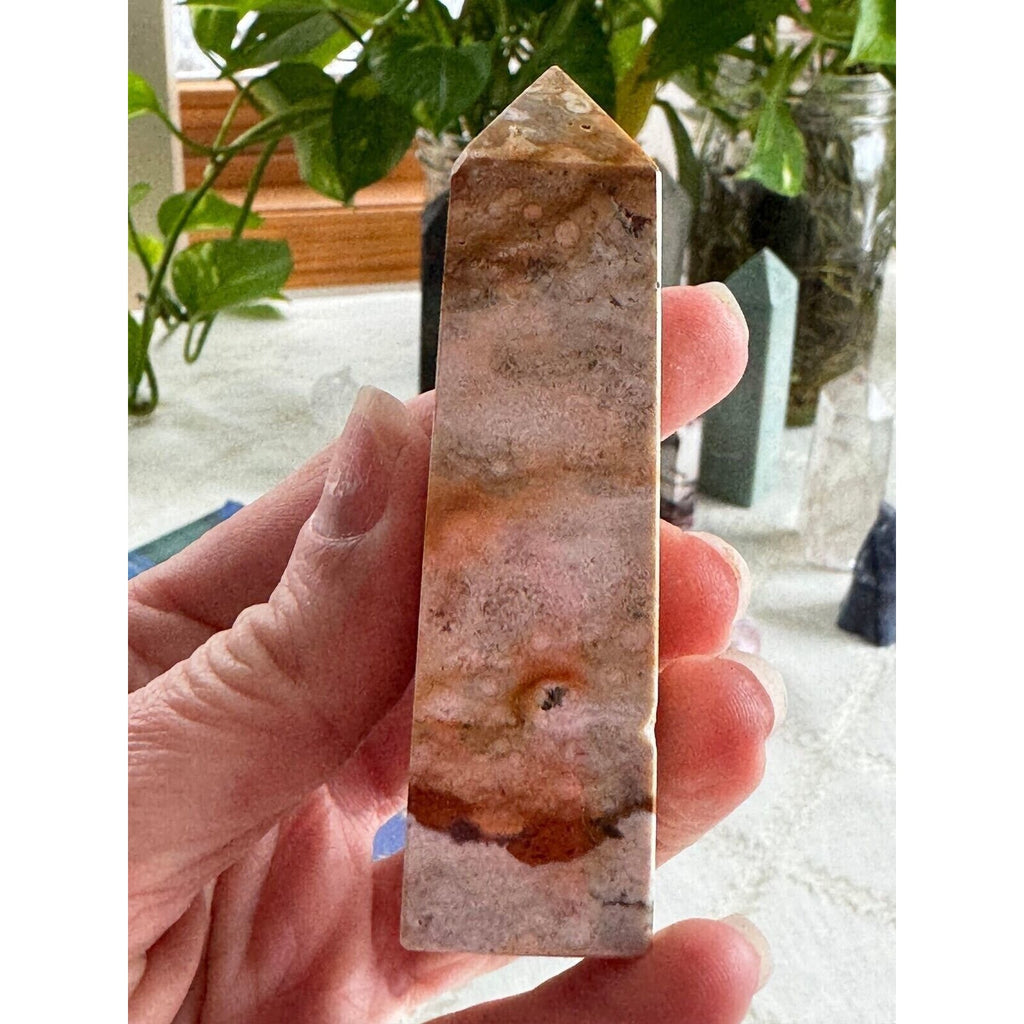 8th vein Ocean Jasper Crystal tower