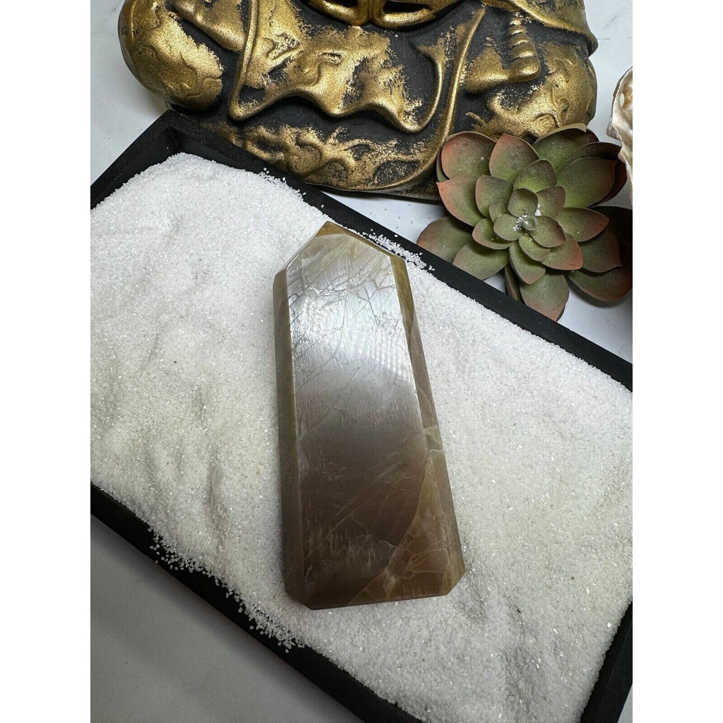 Peach Moonstone Crystal Tower