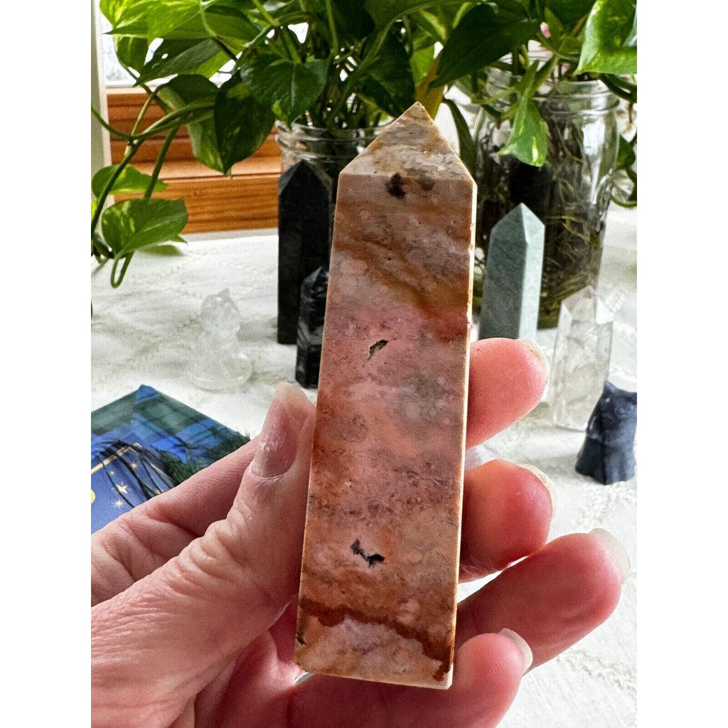 8th vein Ocean Jasper Crystal tower