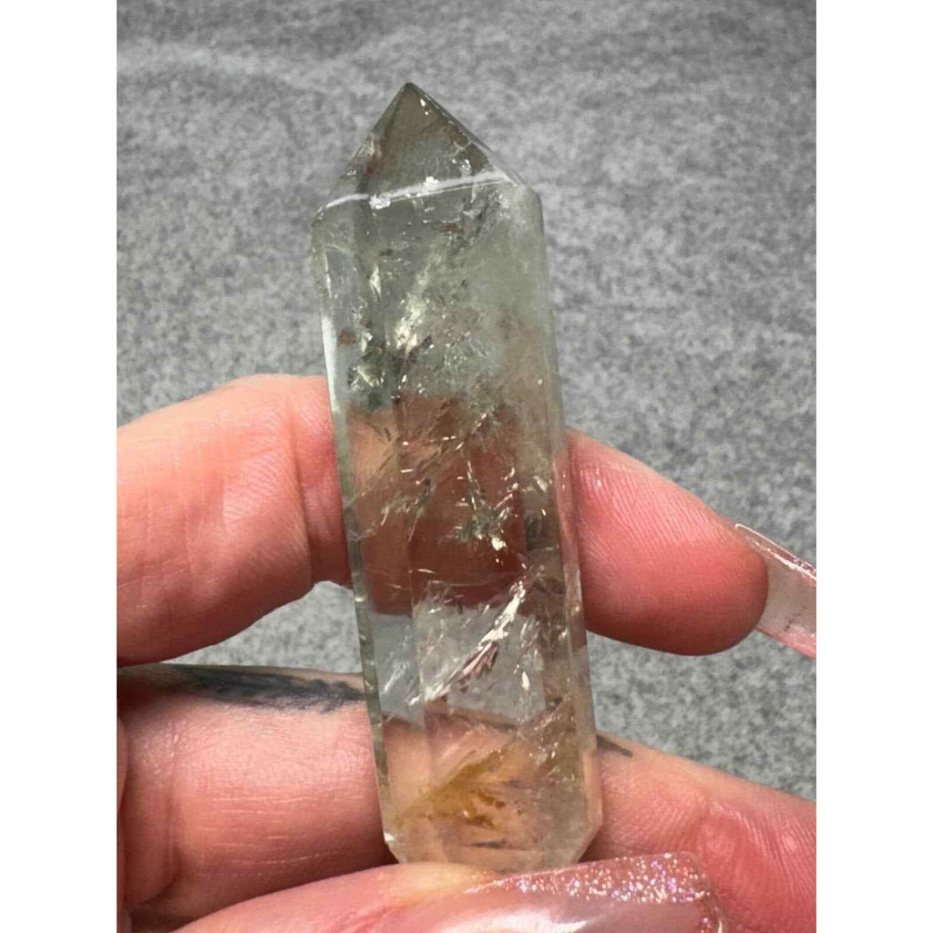 Clear Quartz & golden healer double tip Crystal