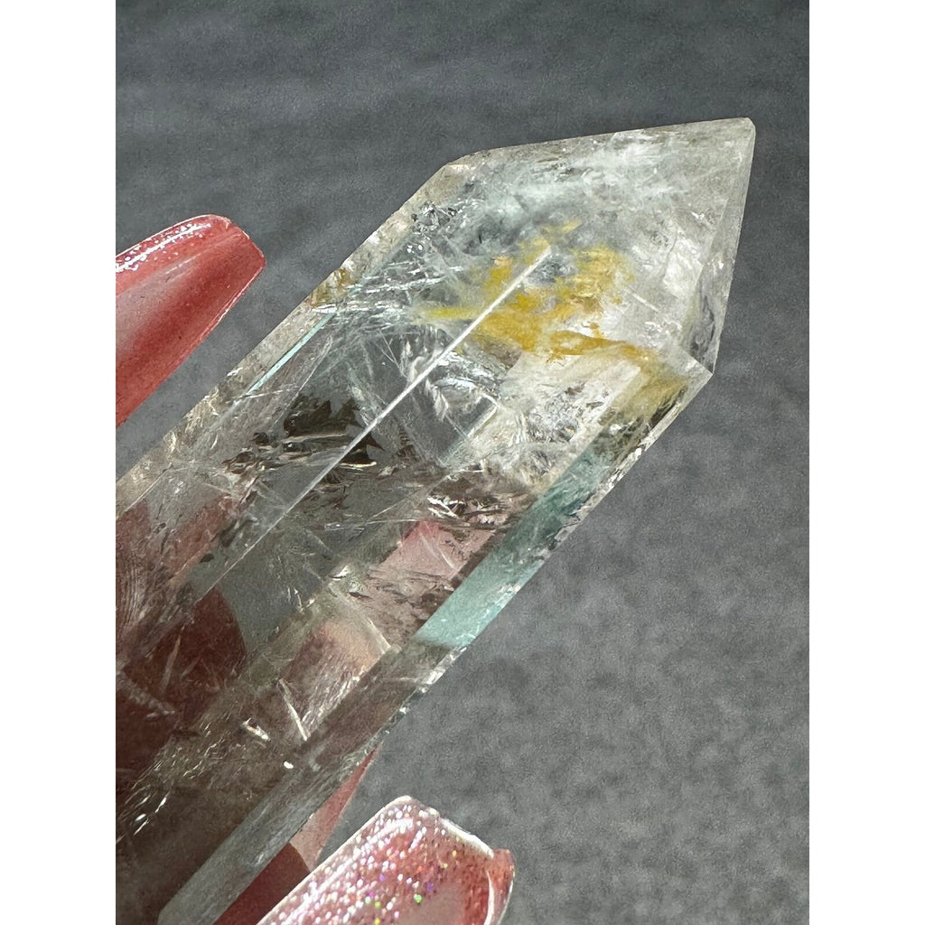 Clear Quartz & golden healer double tip Crystal