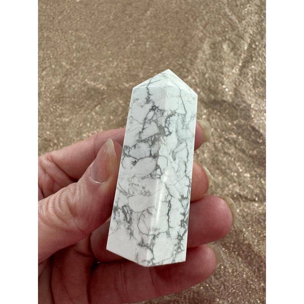 Howlite Crystal Geode Tower