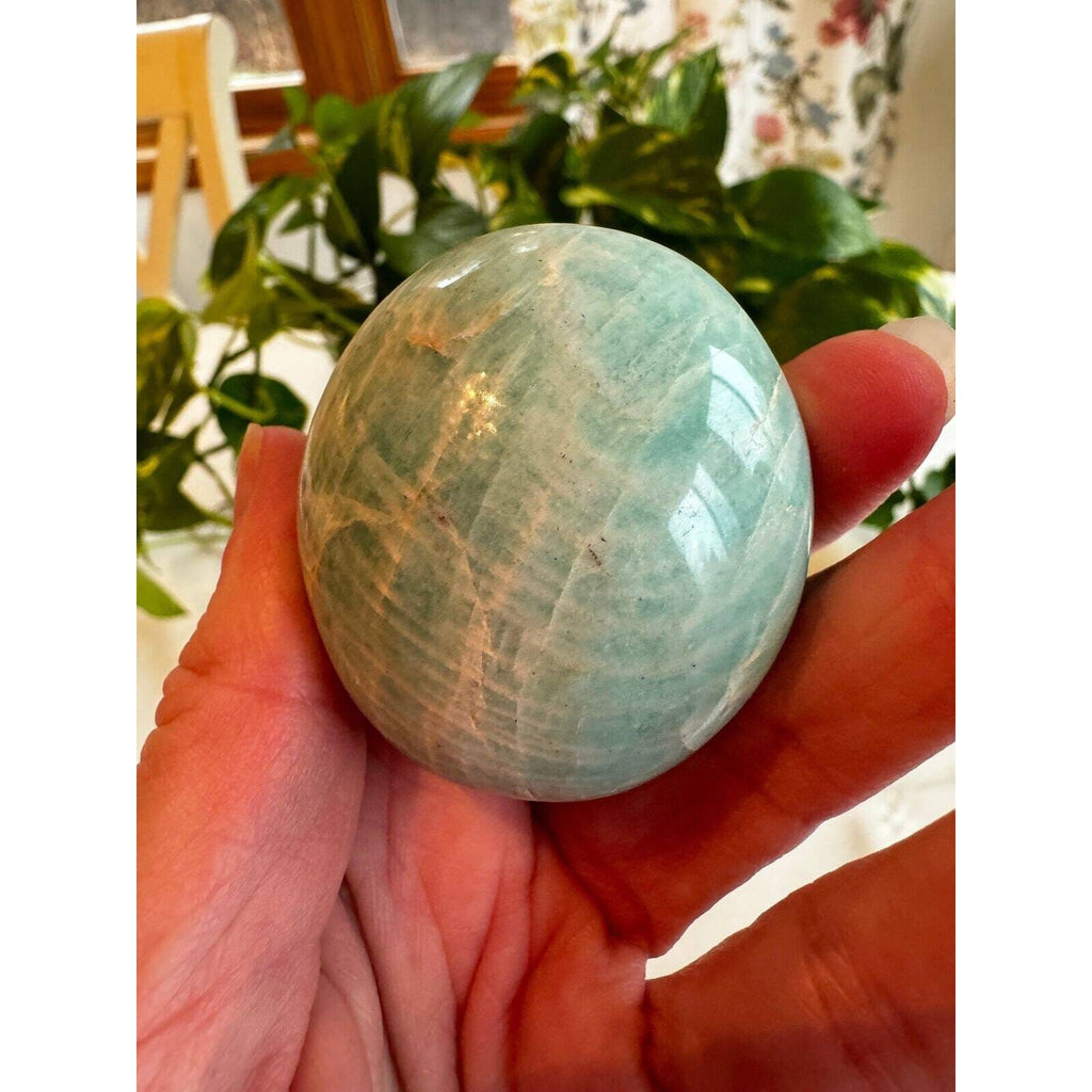 Amazonite Crystal Palm Stone