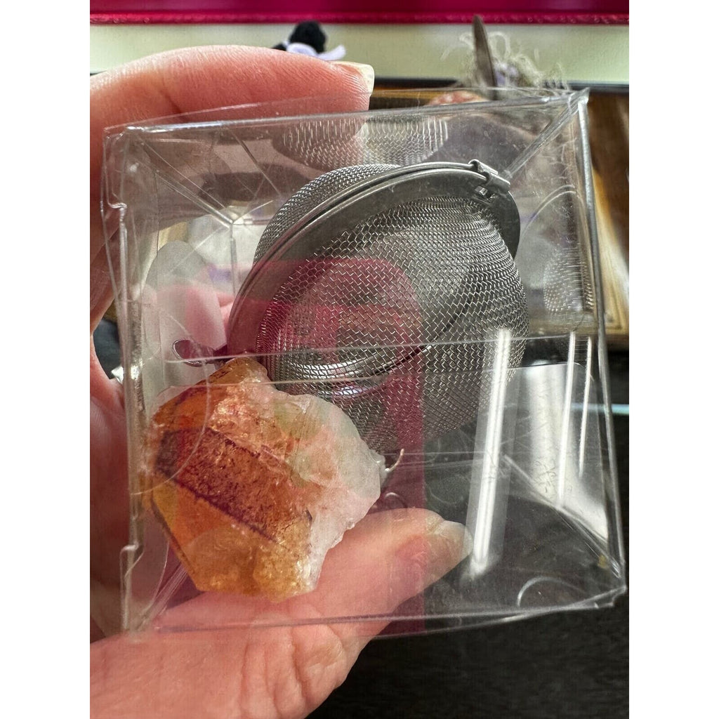 Citrine Quartz Crystal Tea Ball Strainer infuser