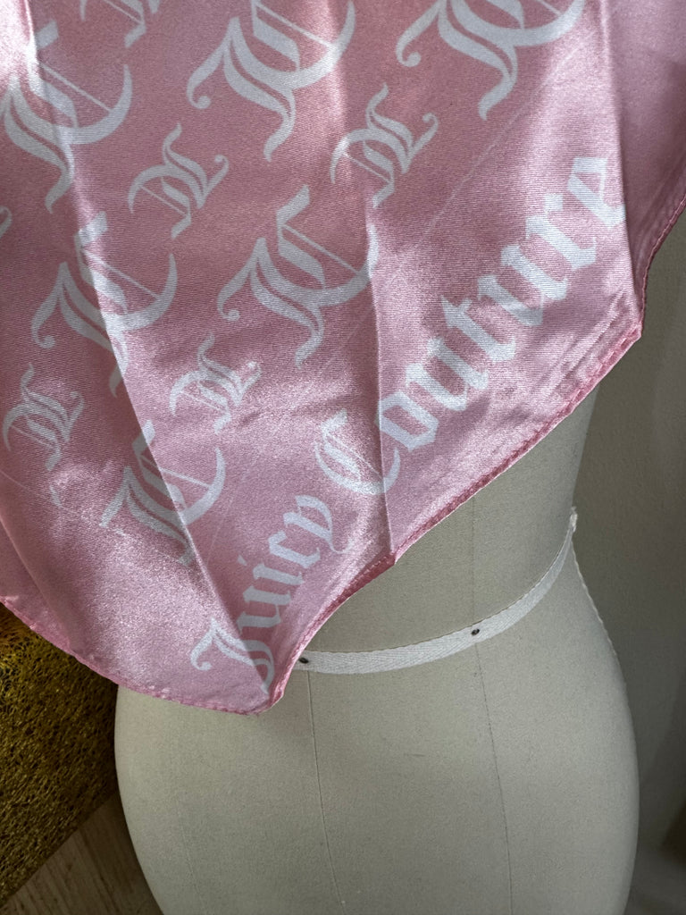 NEW Juicy Couture Pink Monogram satin scarf