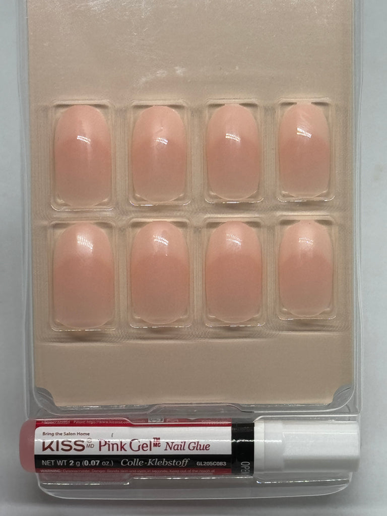 Kiss Salon Acrylic French Nude Nails - KAN05