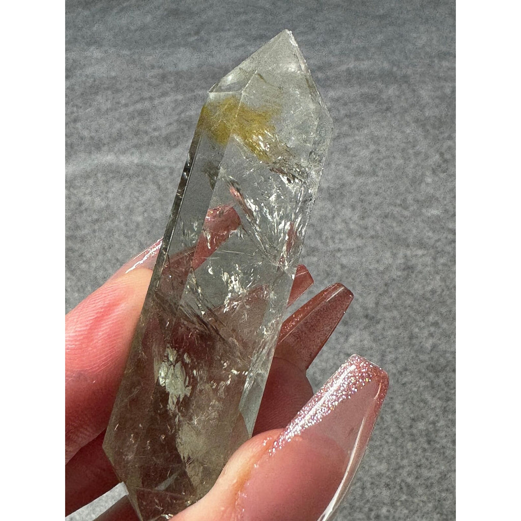 Clear Quartz & golden healer double tip Crystal