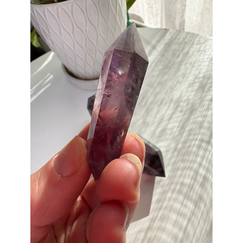 Double tip terminated Amethyst crystal