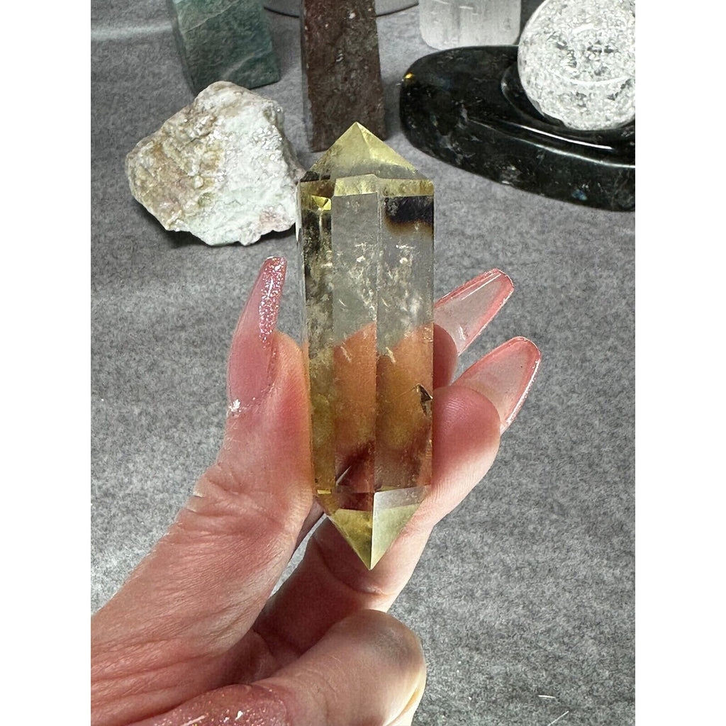 Citrine Crystal double tip gem stone