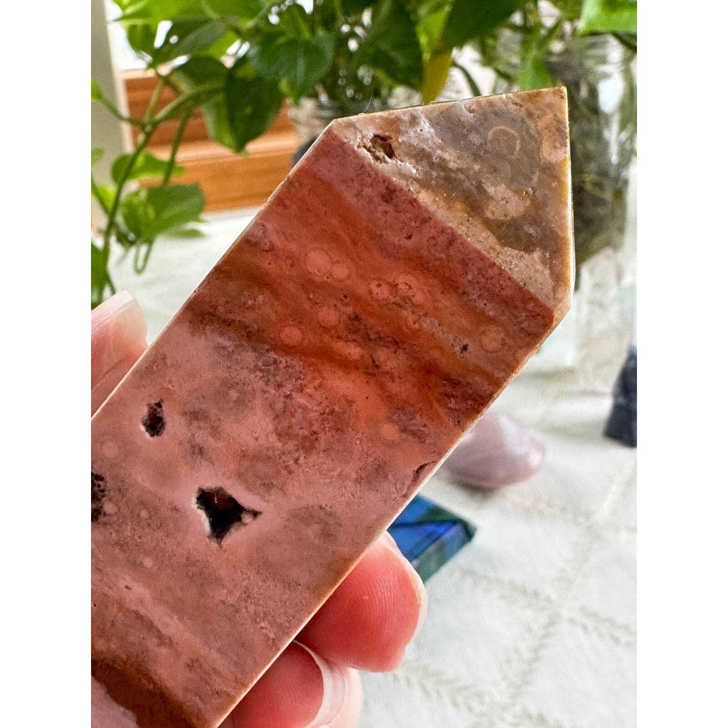 8th vein Ocean Jasper Crystal tower