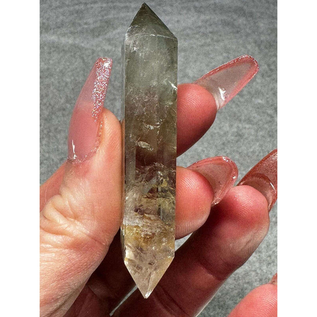 Clear Quartz & golden healer double tip Crystal