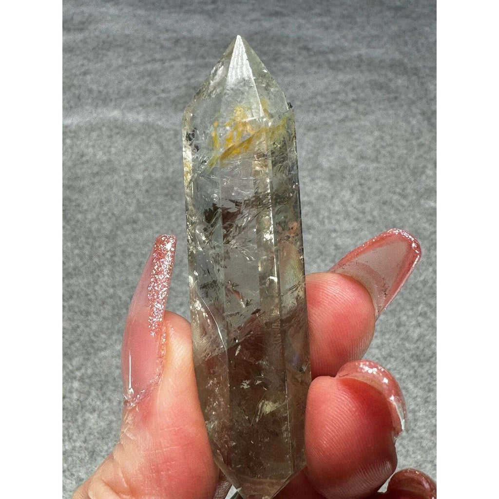 Clear Quartz & golden healer double tip Crystal