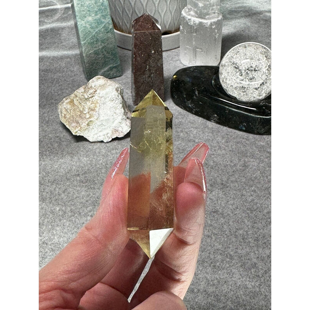 Citrine Crystal double tip gem stone
