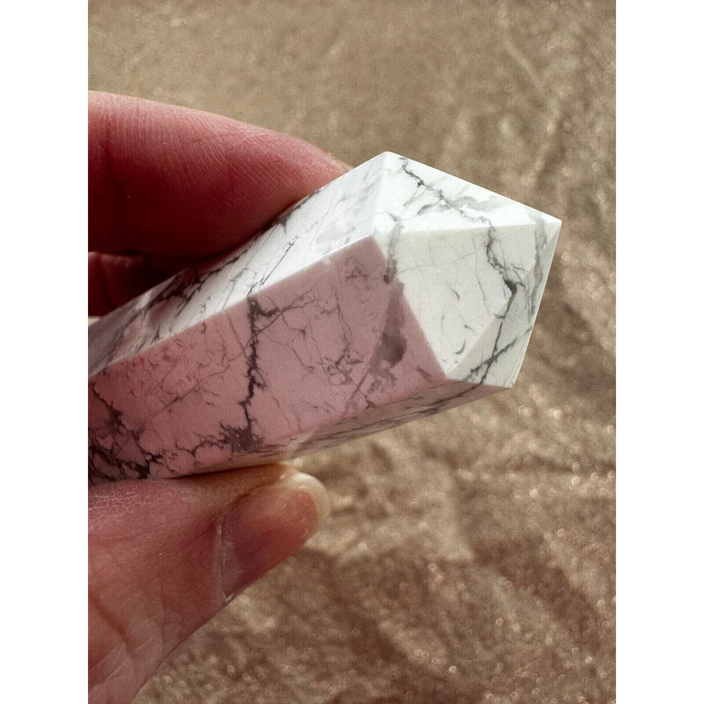 Howlite Crystal Geode Tower