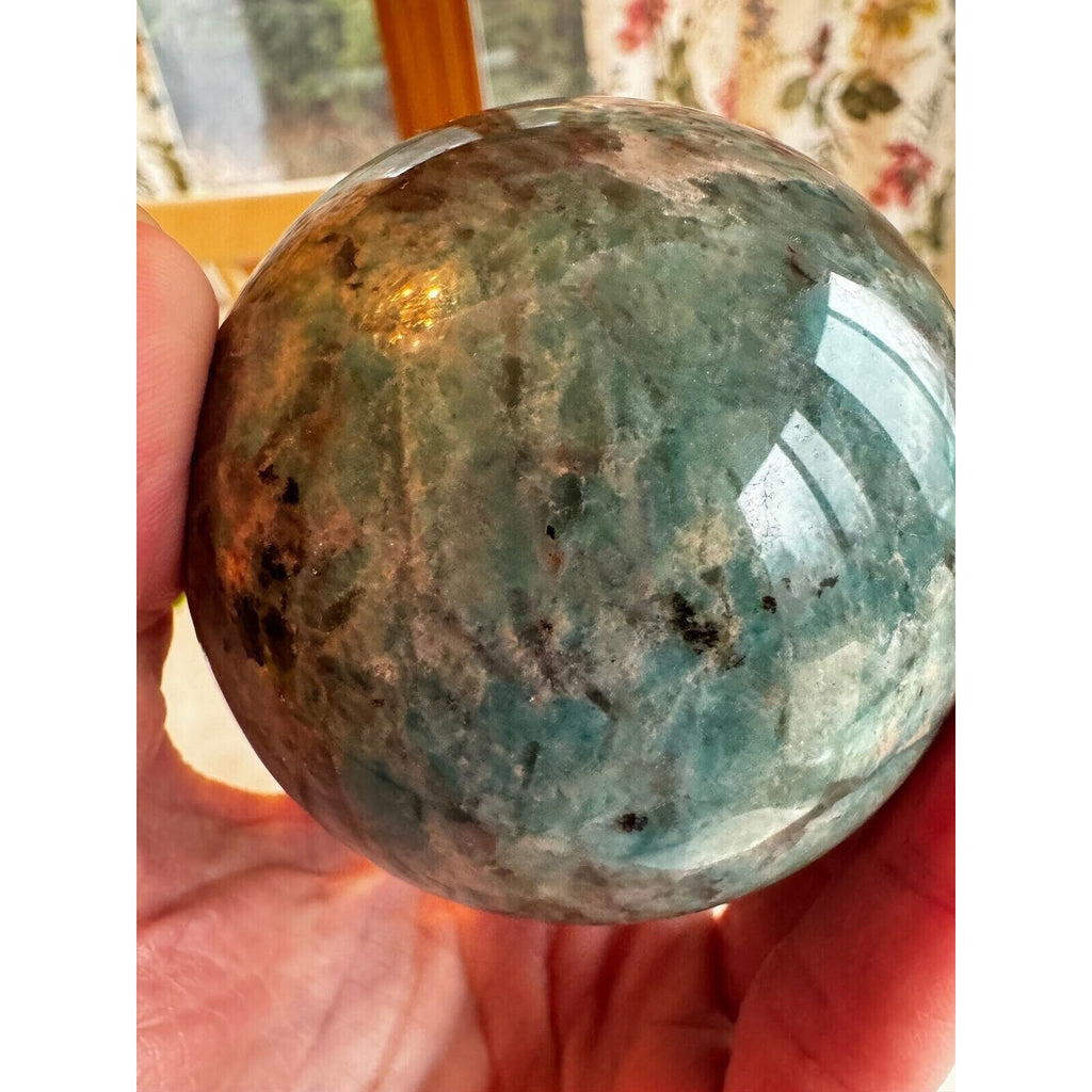 Amazonite with Smokey Quartz Crystal Sphere