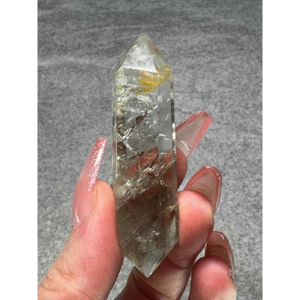 Clear Quartz & golden healer double tip Crystal