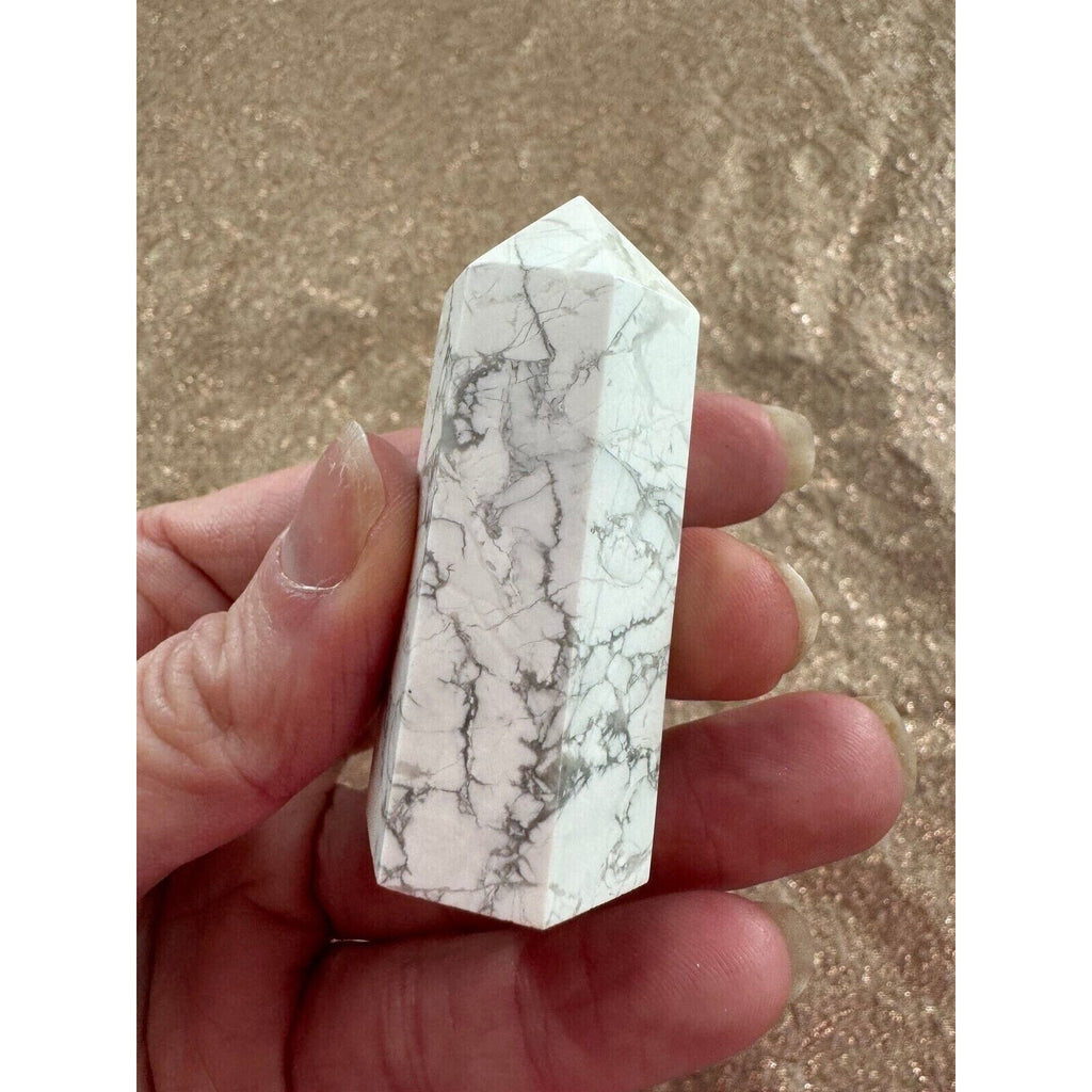 Howlite Crystal Geode Tower