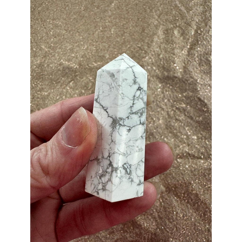 Howlite Crystal Geode Tower