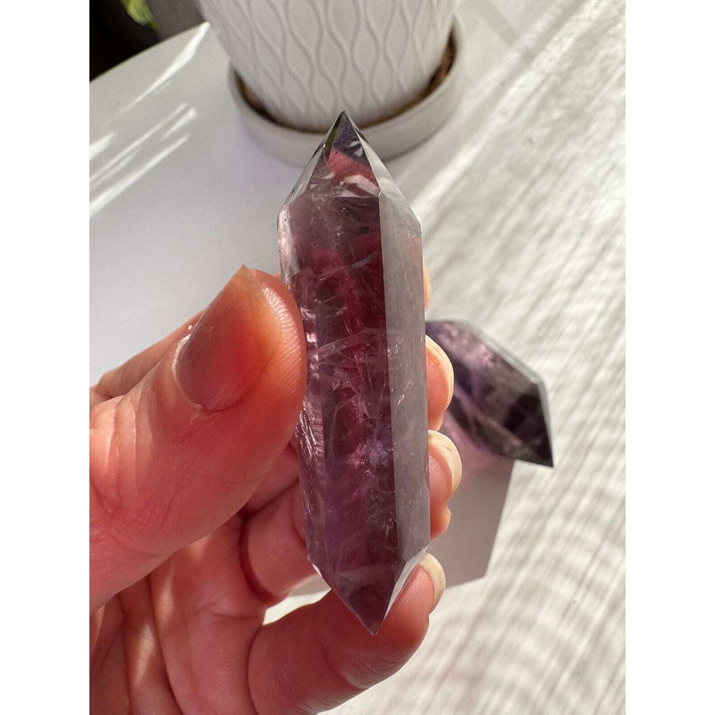 Double tip terminated Amethyst crystal